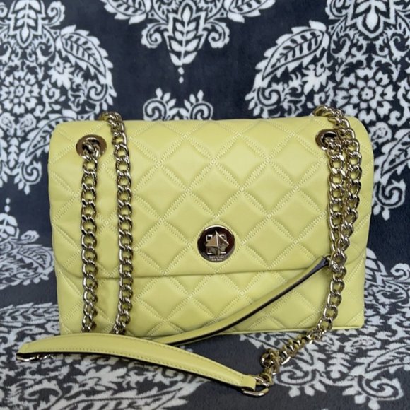 Kate Spade Natalia Smooth Leather Medium Flap Shoulder Bag Frosty Lime - Picture 2 of 16